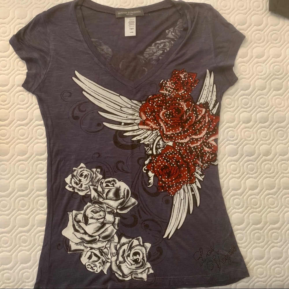 EUC Las Vegas Banana Expressions Bling T Shirt